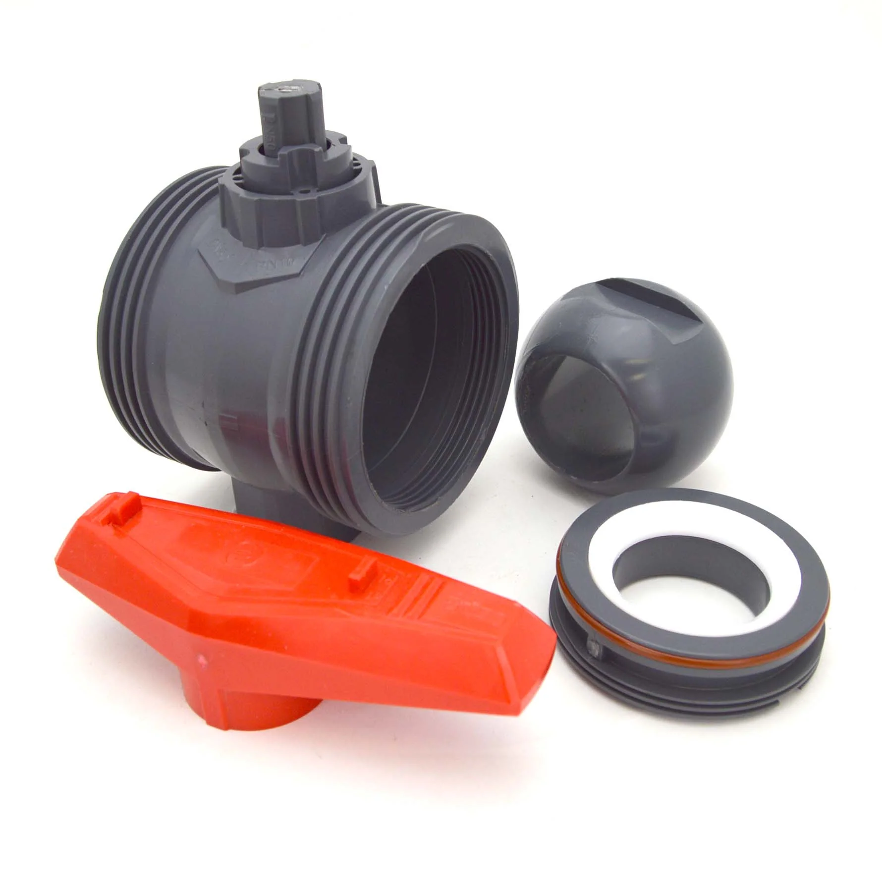 2" Flui-PRO [PRO SERIES] PVC True Union Ball Valve - Socket & Threaded Ends - Image 3